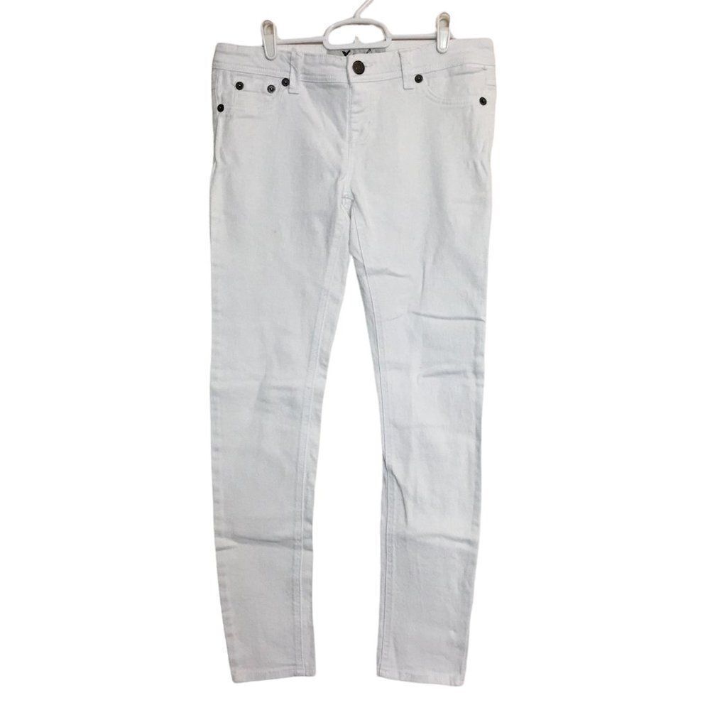 Wet Seal White Skinny Jeans Women’s Size L Measures 32x30 Low Rise